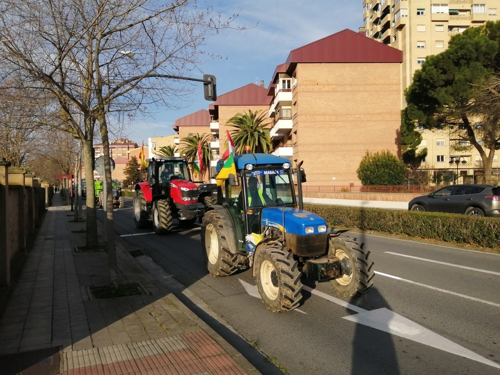 Tractores en la avenida Lobete. 