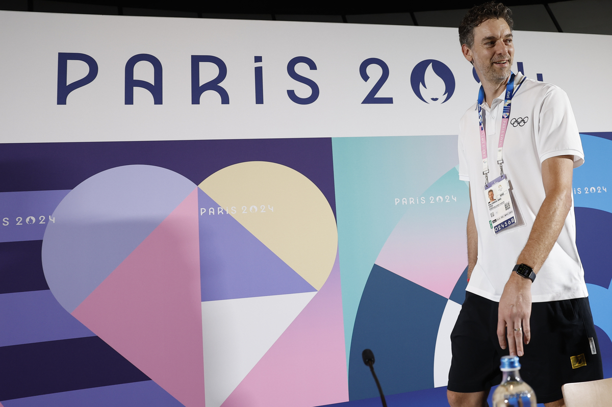 El exjugador de baloncesto Pau Gasol da una rueda de prensa en el marco de los Juegos Olímpicos de París 2024  / MIGUEL TOÑA