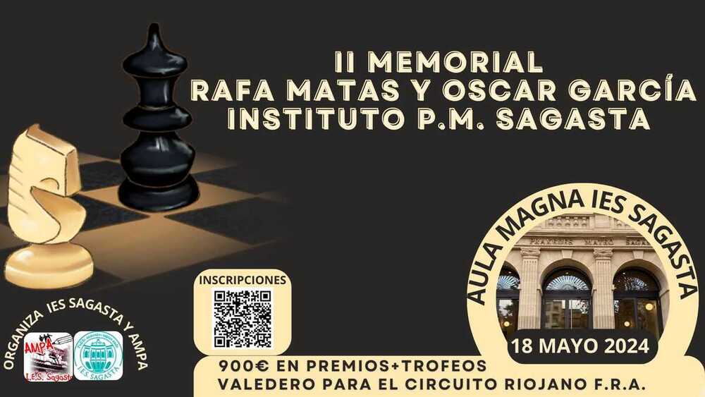 Cartel del II Memorial Rafa Matas y Óscar García, con el código QR para su inscripción. 