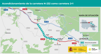 Transportes inicia la mejora en N-232 de El Villar de Arnedo