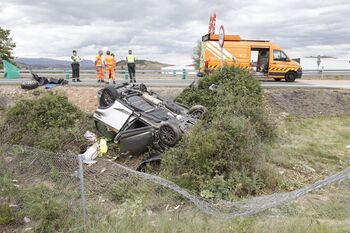 Muere una mujer en un accidente en la AP-68, en Fuenmayor