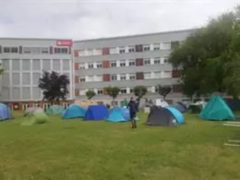 La acampada por Palestina se deja ver en el campamento francés